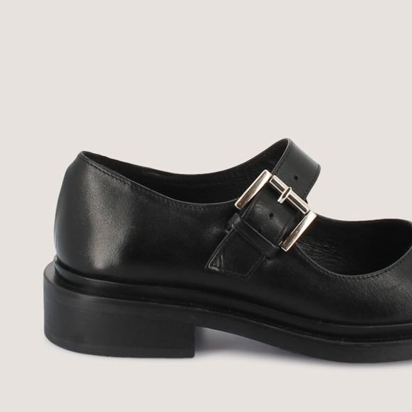 Jonak Round-toe Mary Janes In Black Leather MATHOU