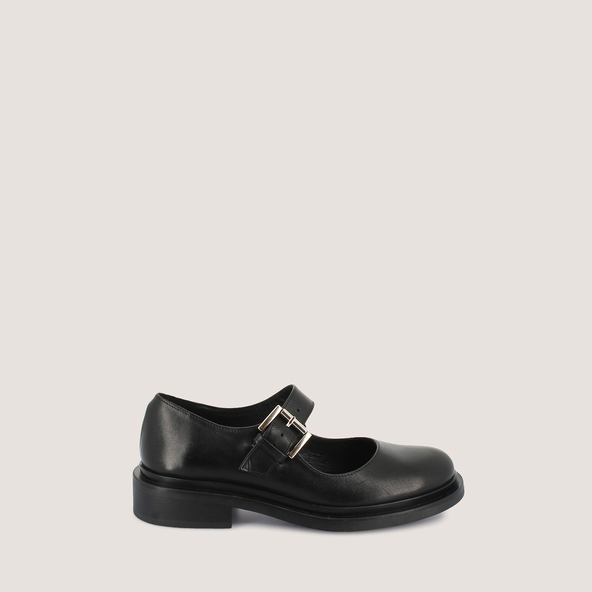 jonak Round-toe Mary Janes in black leather MATHOU