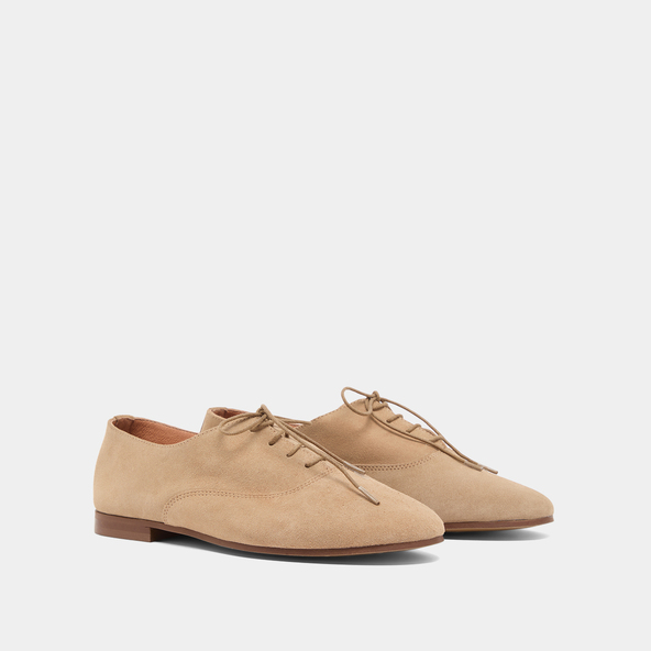 Jonak Round-toe Oxfords In Beige Suede DOMELLE
