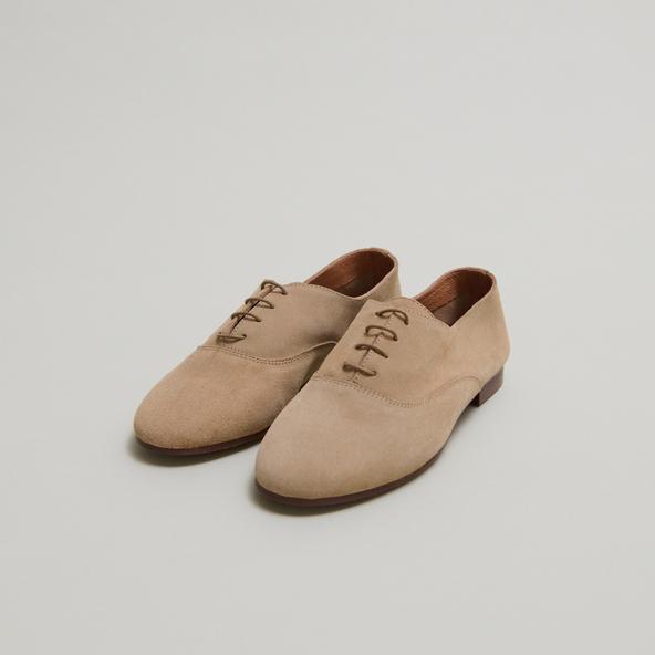 jonak Round-toe oxfords in beige suede DOMELLE