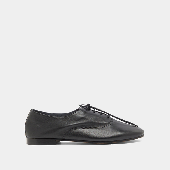 Jonak Round-toe Oxfords In Black Leather DOMELLE