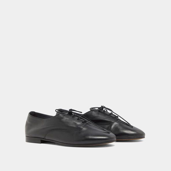 Jonak Round-toe Oxfords In Black Leather DOMELLE