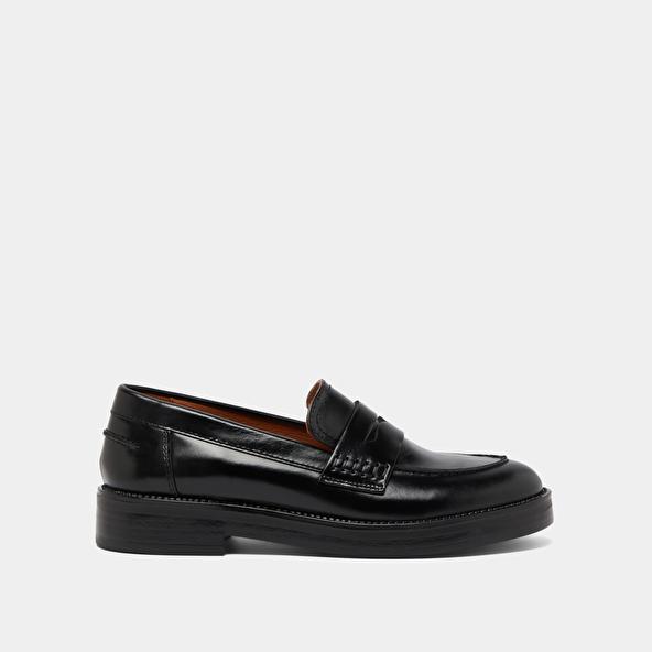 Jonak Round-toed Loafers In Black Leather MIRNA