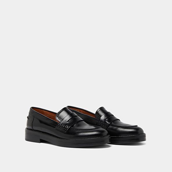 Jonak Round-toed Loafers In Black Leather MIRNA