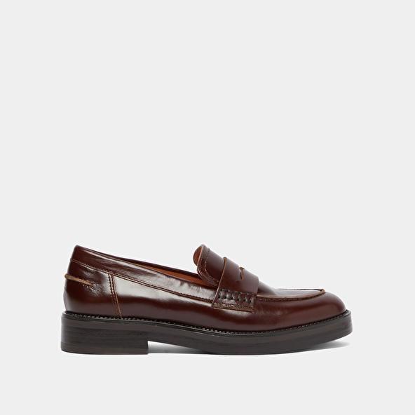 Jonak Round-toed Loafers In Brown Leather MIRNA