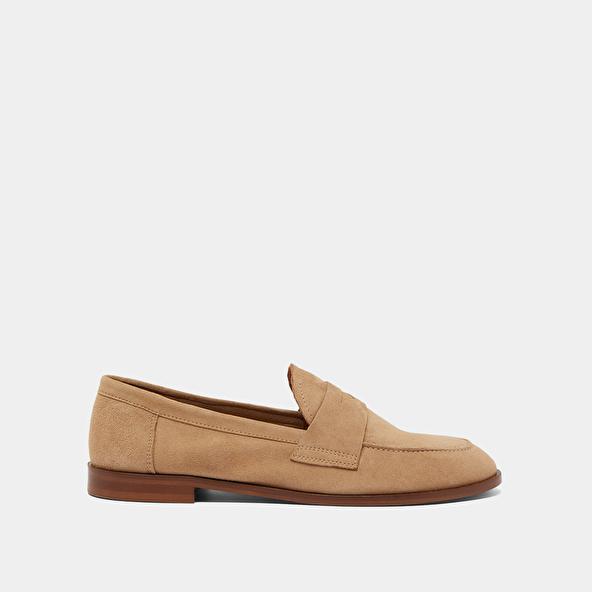 Jonak Round-toed Loafers In Camel Velvet THELMA