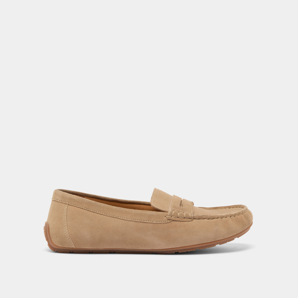 Jonak Ruched Loafers In Beige Velvet ANTONIA