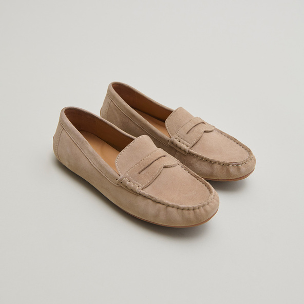 jonak Ruched loafers in beige velvet ANTONIA