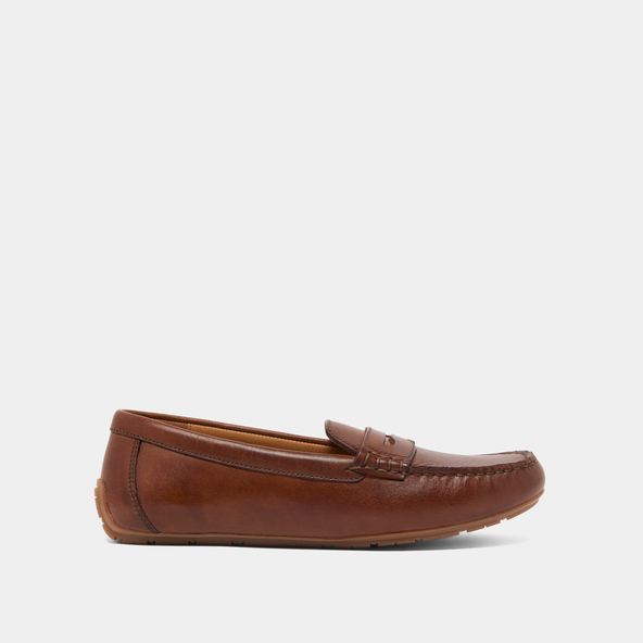 Jonak Ruched Loafers In Cognac Leather ANTONIA