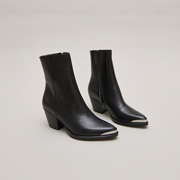 jonak Silver-toe boots in black leather DIODE