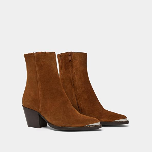 Jonak Silver-toe Lowboots In Cognac Suede DIODE