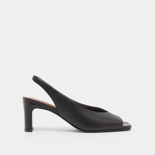 Jonak Slingback Pumps In Black Leather DICTON