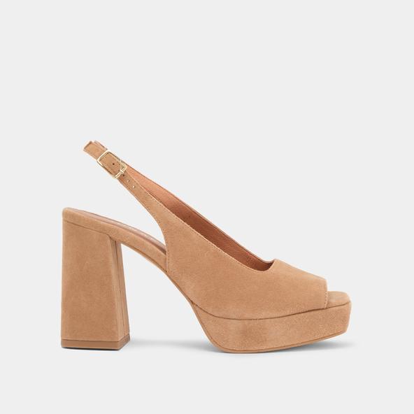 Jonak Slingback Pumps In Camel Velvet VLADIM