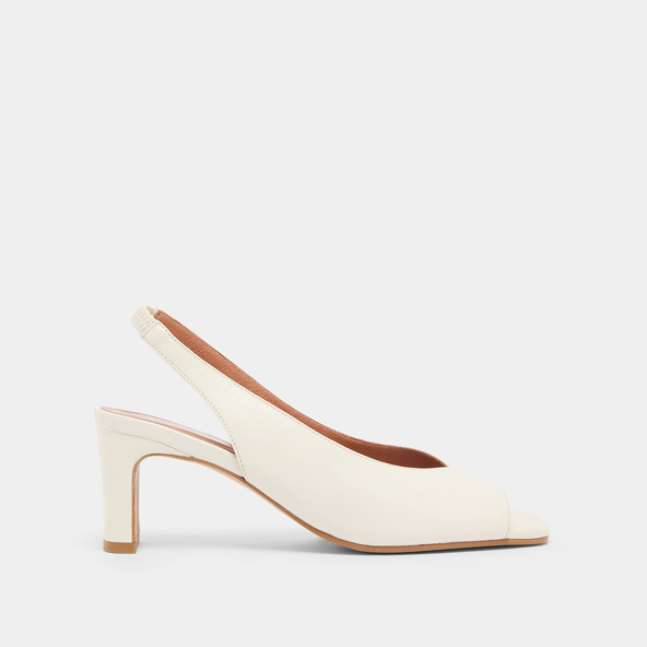 Jonak Slingback Pumps In Ecru Leather DICTON