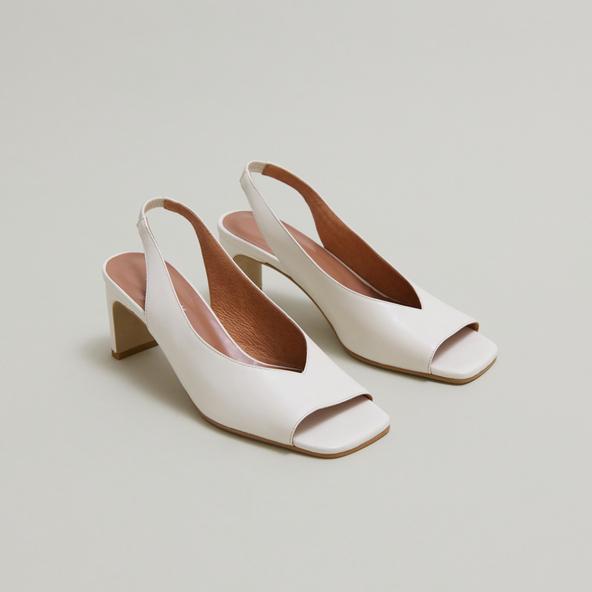 Jonak Slingback Pumps In Ecru Leather DICTON