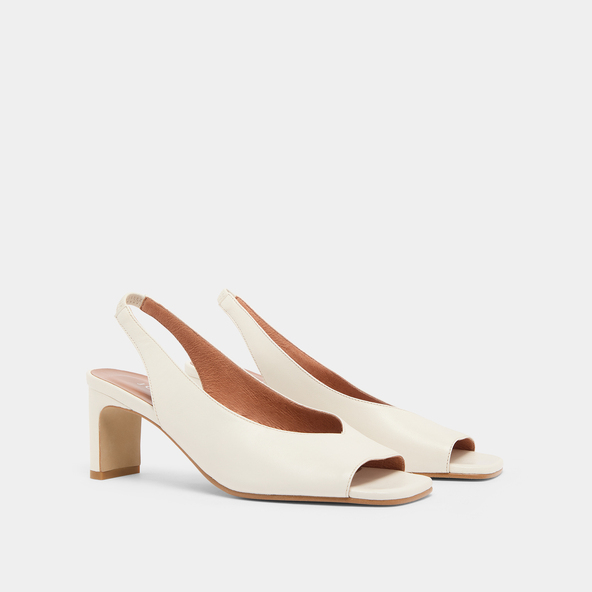 Jonak Slingback Pumps In Ecru Leather DICTON