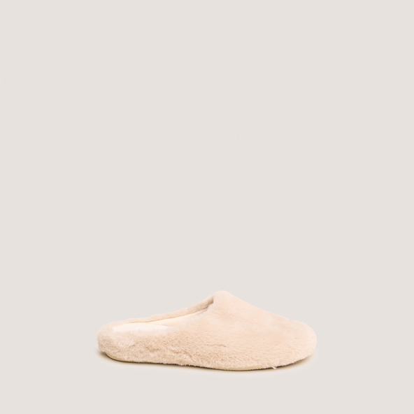 Jonak Slippers In Beige Fluffy Fabric JUDIE