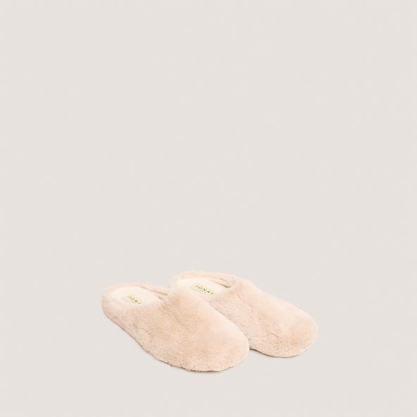 Jonak Slippers In Beige Fluffy Fabric JUDIE