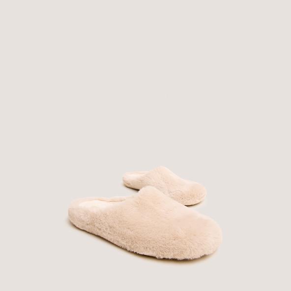 jonak Slippers in beige fluffy fabric JUDIE