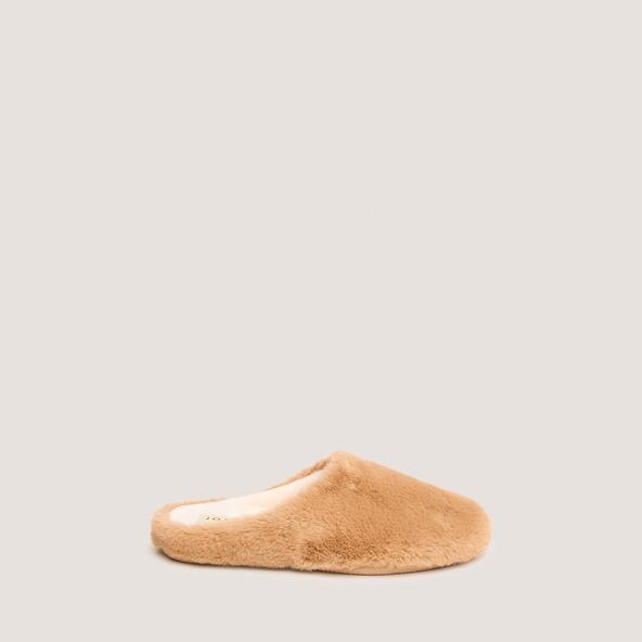 Jonak Slippers In Camel Fluffy Fabric JUDIE