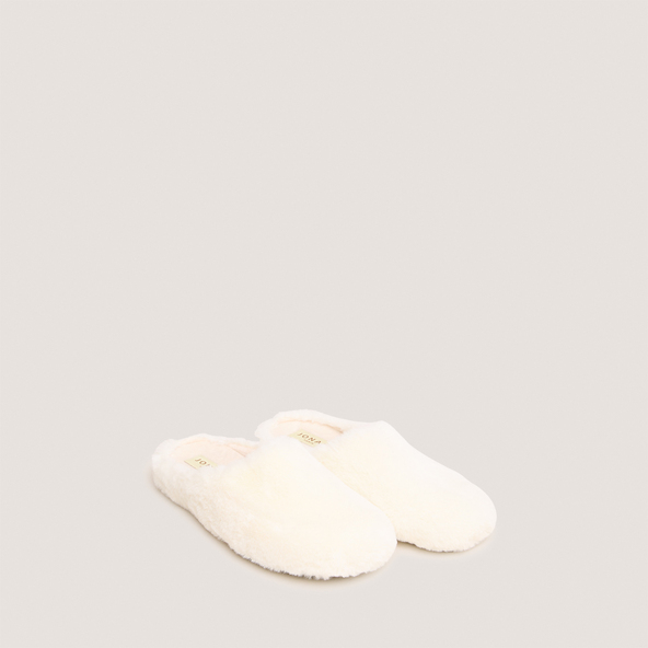 Jonak Slippers In Ecru Fluffy Fabric JUDIE
