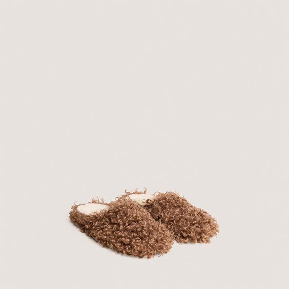 Jonak Slippers In Hazelnut Fluffy Fabric JUDIE