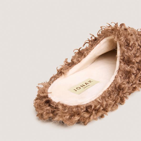 Jonak Slippers In Hazelnut Fluffy Fabric JUDIE