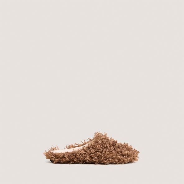 jonak Slippers in hazelnut fluffy fabric JUDIE