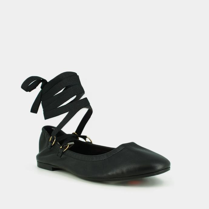 Jonak Soft Ballet Flats In Black Leather DESIREUSE