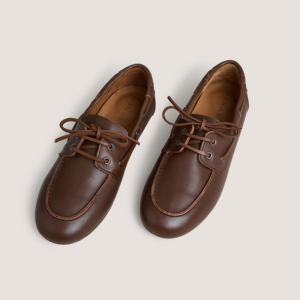 jonak Soft loafers in brown leather LALIE