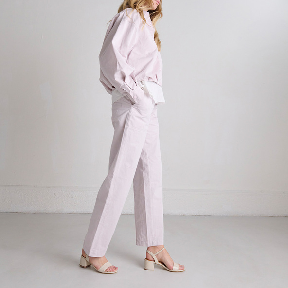 jonak Square heel sandals in ecru patent ANKER