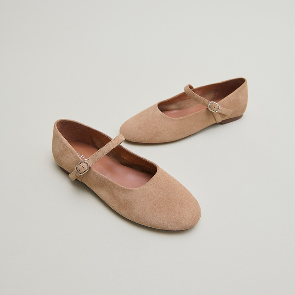 Jonak Strappy Ballet Flats In Beige Crust DRIMA