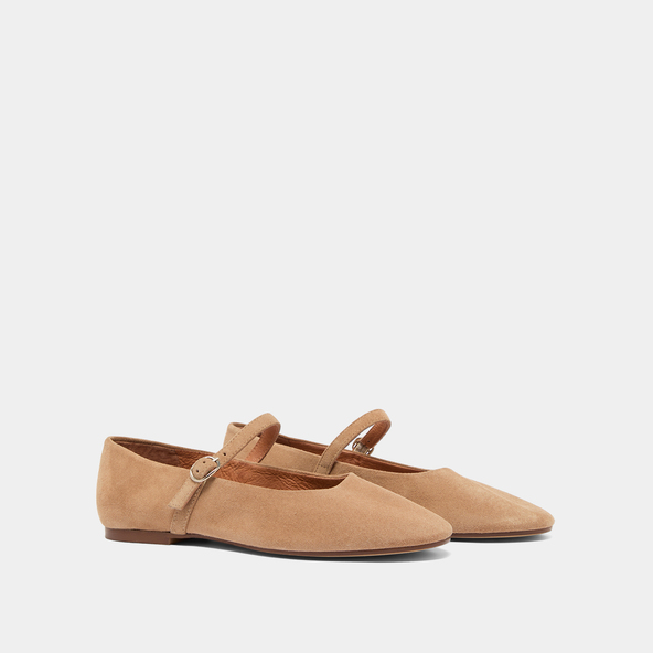 Jonak Strappy Ballet Flats In Beige Crust DRIMA