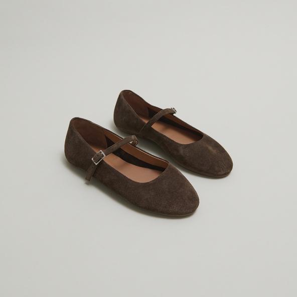 jonak Strappy ballet flats in brown crust DRIMA jonak Strappy ballet flats in brown crust DRIMA