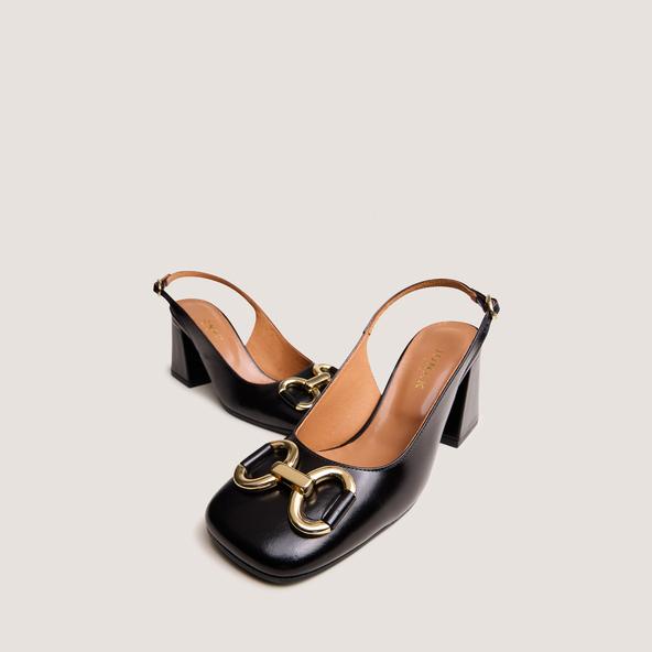 Jonak Strappy Pumps In Black Leather DOUBLE