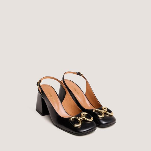 jonak Strappy pumps in black leather DOUBLE