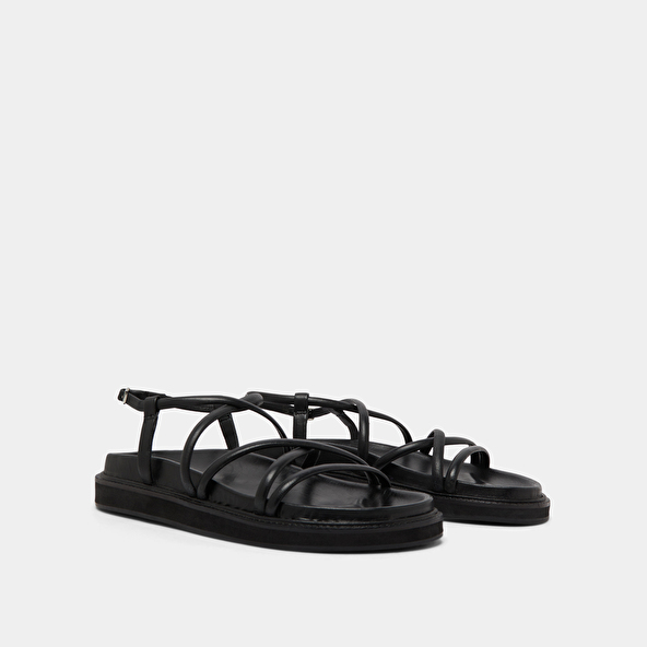 Jonak Strappy Sandals In Black Leather WET