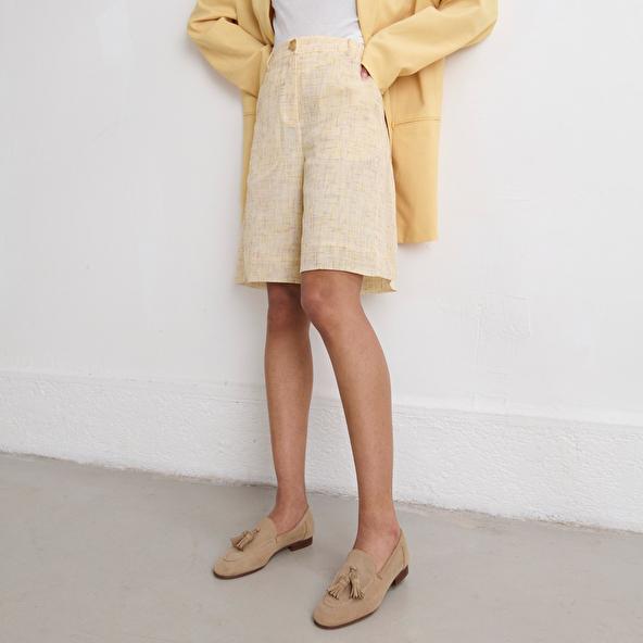 jonak Tassel loafers in camel velvet DEREK