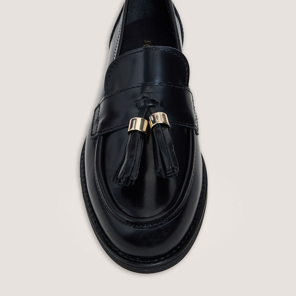 Jonak Tassel Loafers In Shiny Black Leather NELLOU