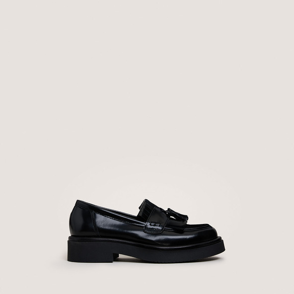 Jonak Tassel Loafers In Shiny Black Leather NICO