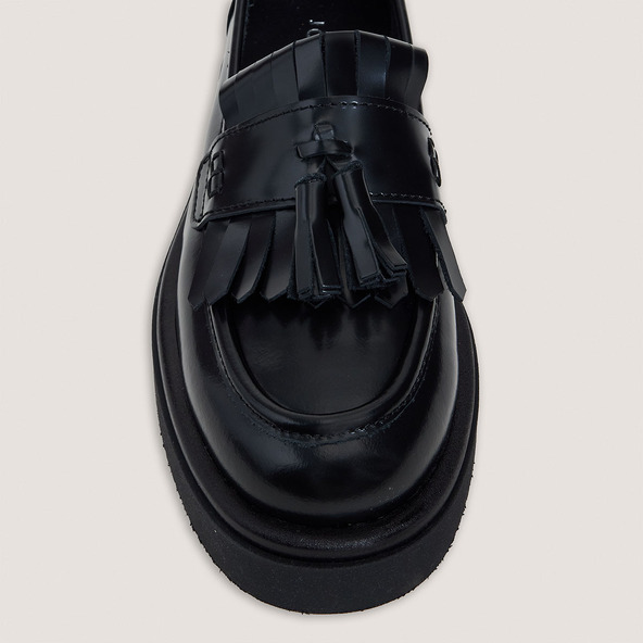 Jonak Tassel Loafers In Shiny Black Leather NICO