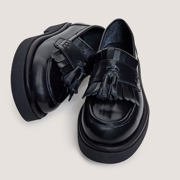 jonak Tassel Loafers in shiny black leather NICO