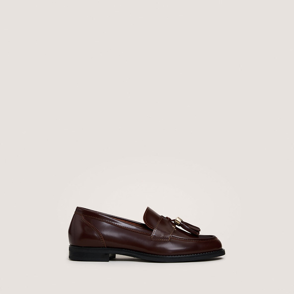 Jonak Tassel Loafers In Shiny Brown Leather NELLOU