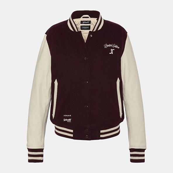 Jonak THE JONAK VARSITY In Burgundy Wool THE