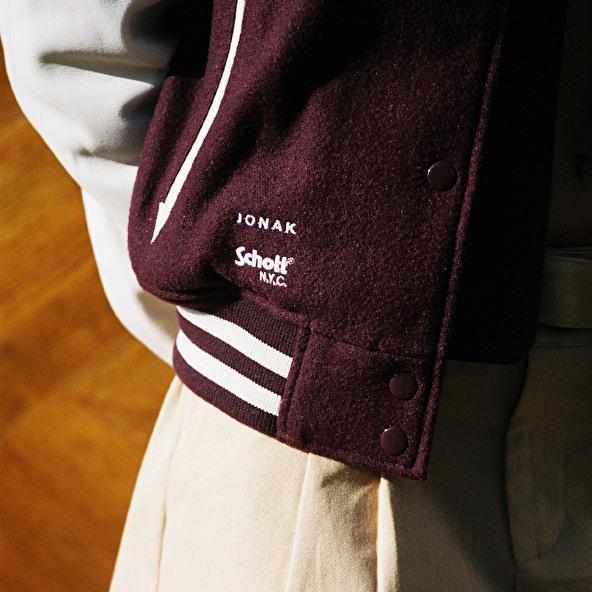 Jonak THE JONAK VARSITY In Burgundy Wool THE