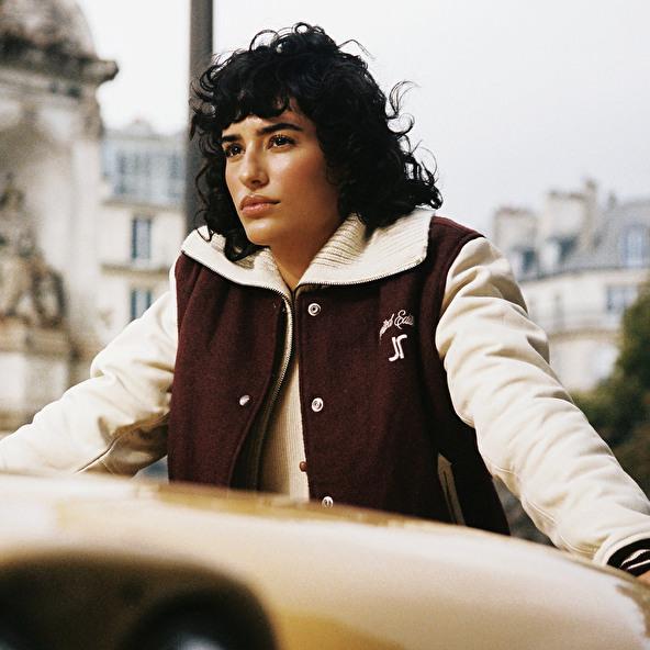 jonak THE JONAK VARSITY in burgundy wool THE