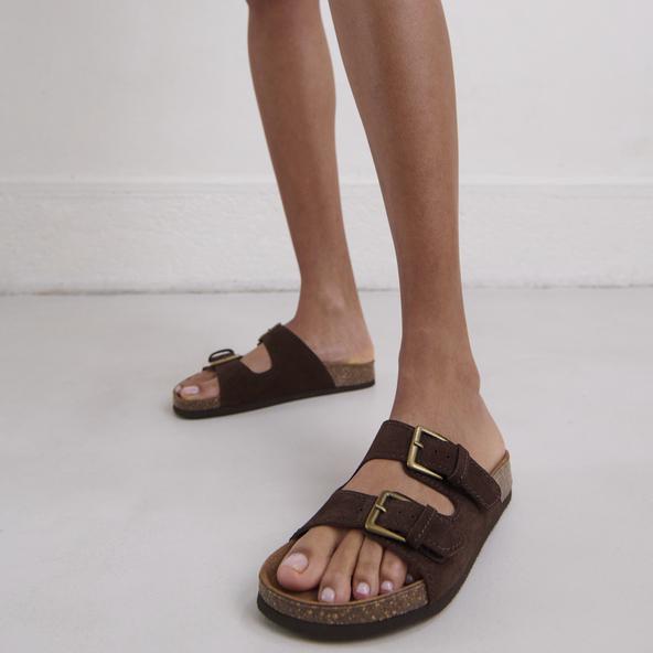 Jonak Two Strap Mules In Brown Crust MATISSE