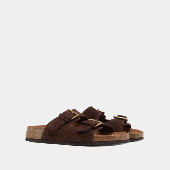Jonak Two Strap Mules In Brown Crust MATISSE