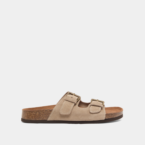 Jonak Two Strap Mules In Taupe Suede MATISSE
