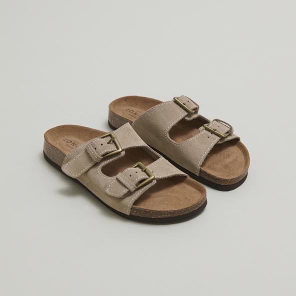 jonak Two strap mules in taupe suede MATISSE